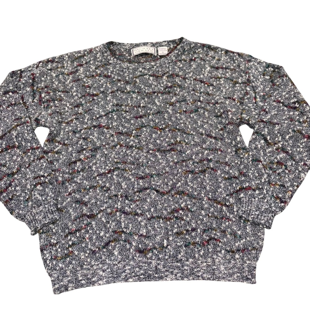 Vintage Grandpacore Michael Gerald Pullover Sweater Mens L Grey Multi